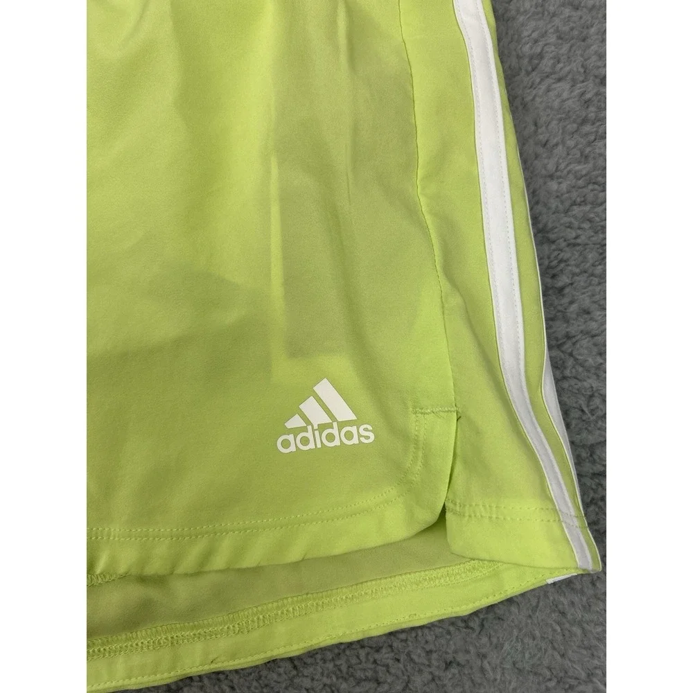 Adidas Aeroready Pacer 3 Stripes Woven Training Shorts Lime IM2339 Women's Large - Picture 2 of 7